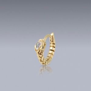 Maria Tash Ouroboros ring 6.5mm Gold with Opal stone and diamond eyes